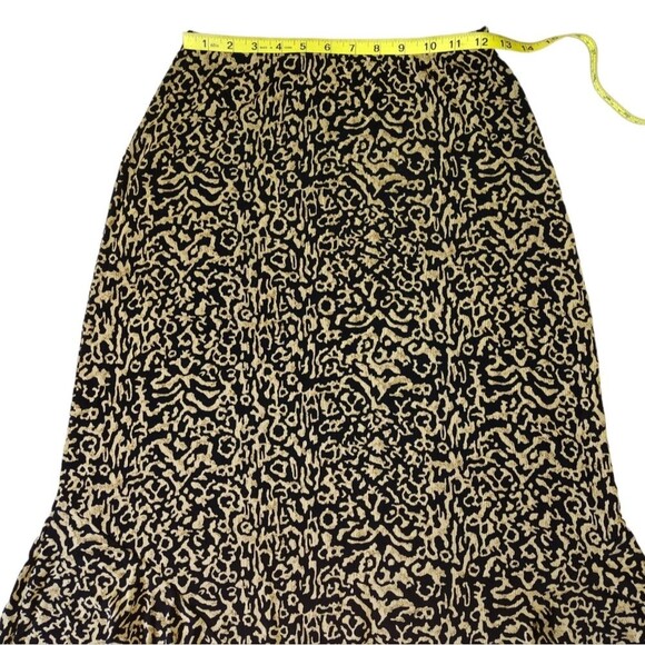 Mirasol Vintage Abstract Gold and Black Stretchy Women's Midi Skirt Size M - Picture 5 of 7